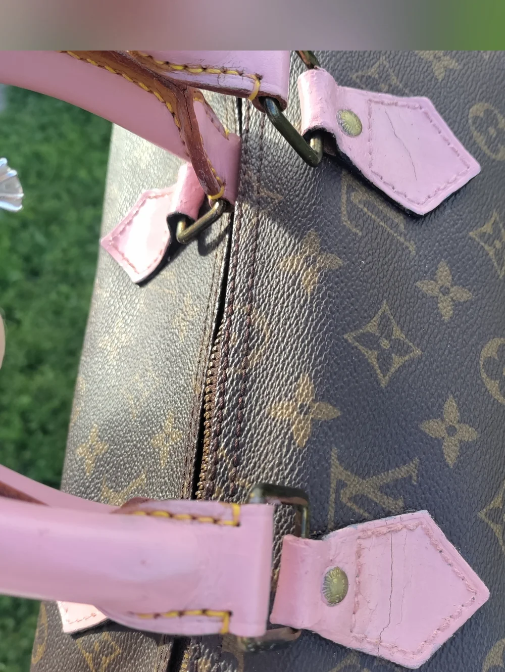 Louis Vuitton Speedy 35 Converted To Bandolier -Pink &Black - Picture 14 of 16